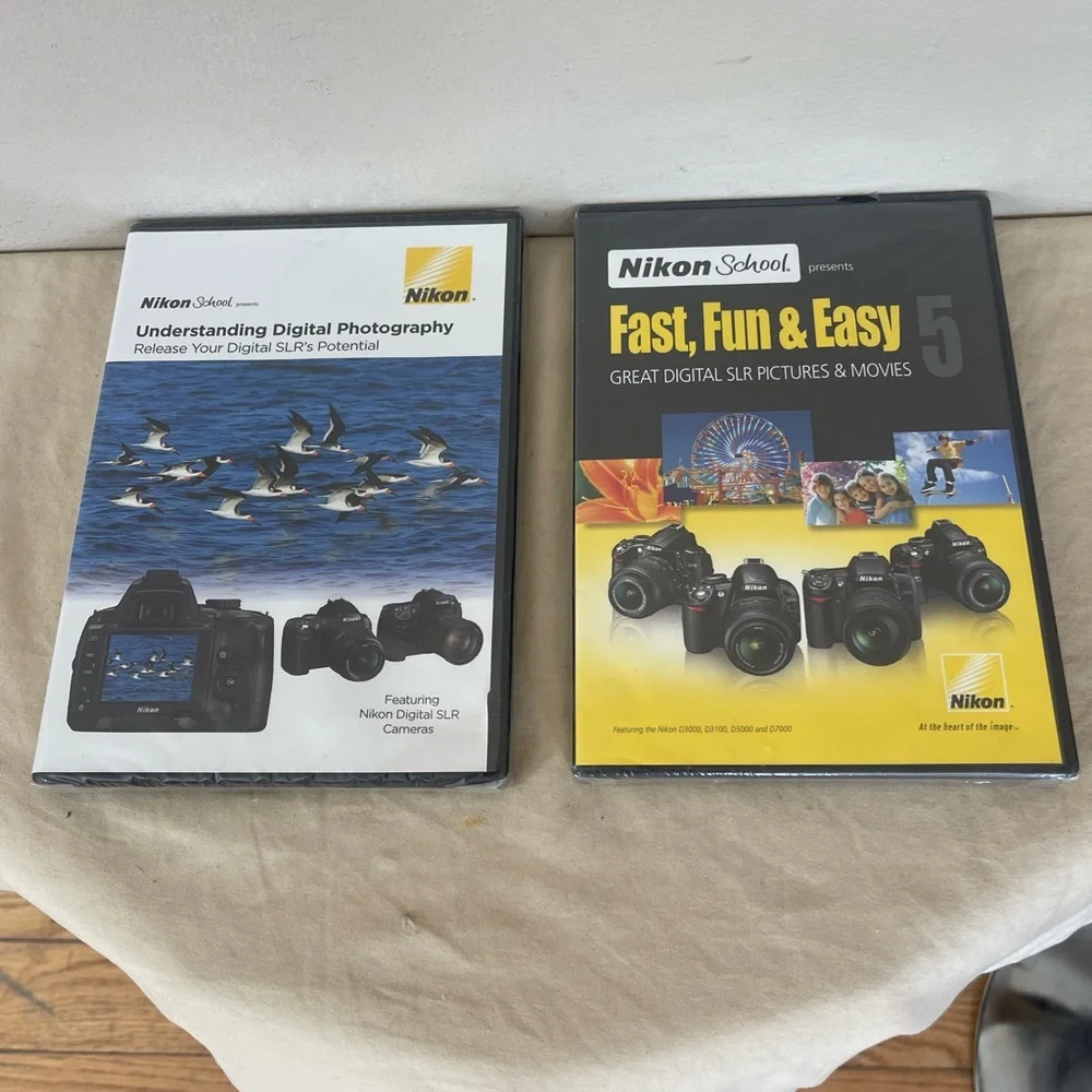 2 Nikon School Digital Photography Guides Pictures Camera Learning DVDs NEW
